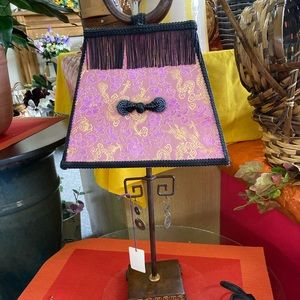 Beautiful Asian inspired purse lamp! Vibrant colors and trendy design!